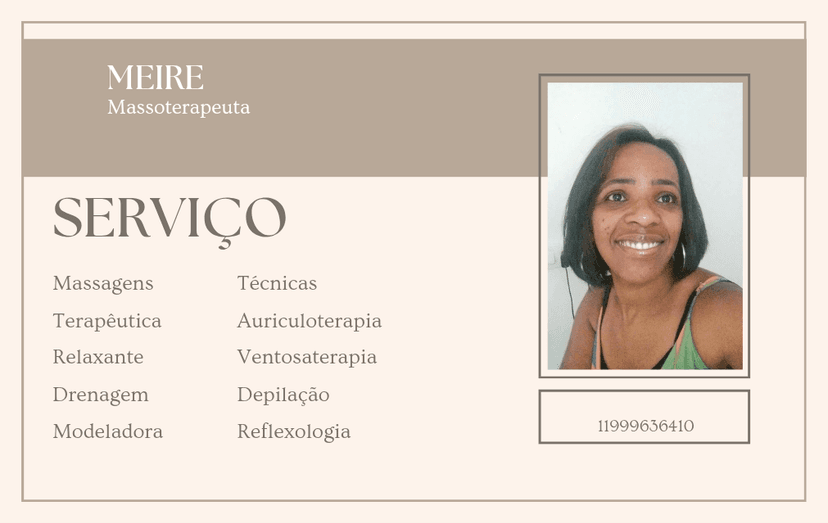 Trabalho de massagista por Meire