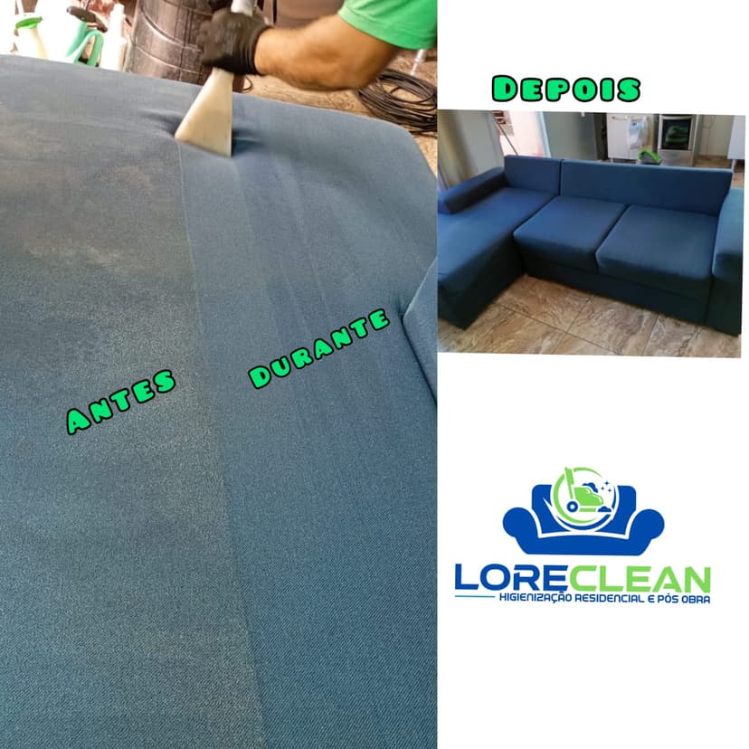 Trabalho de limpador de carpetes e estofados por Lore Clean Higienização