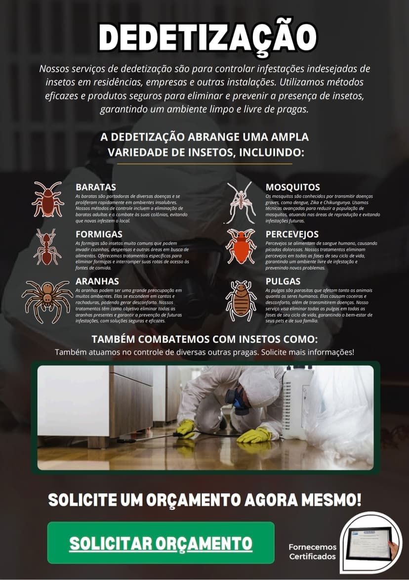 Trabalho de dedetizadora por C3 Dedetização e serviço 