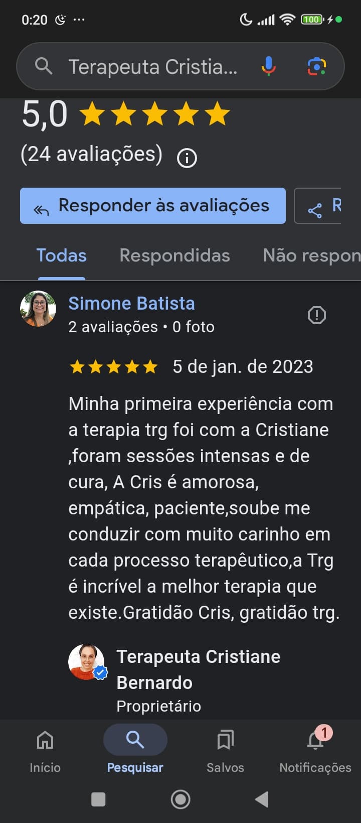 Trabalho de psicanalista por Cristiane Bernardo