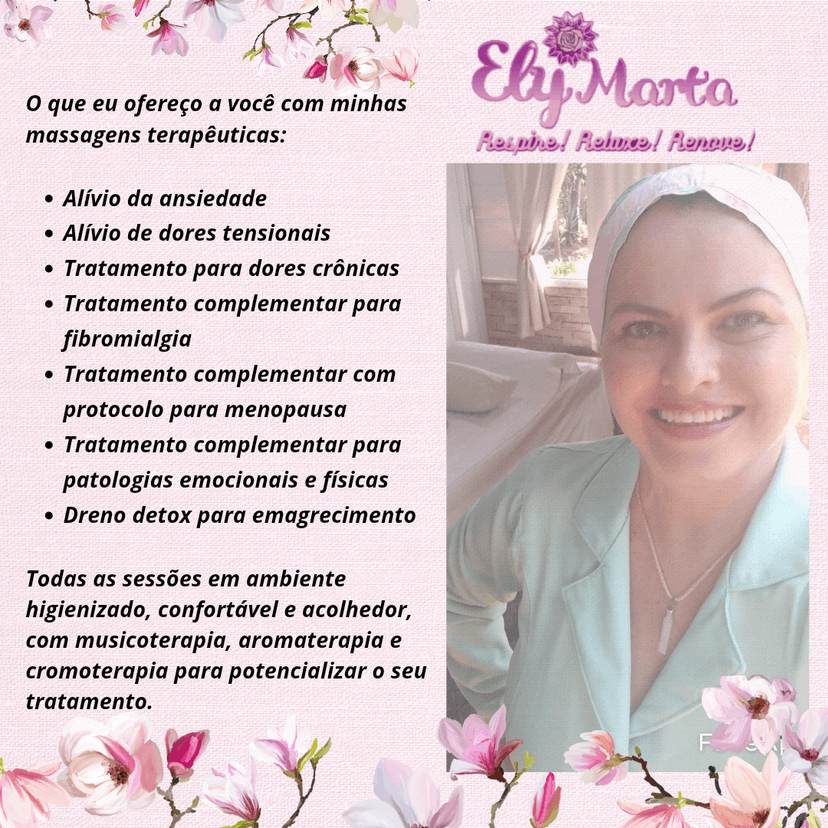 Trabalho de massoterapeuta por Ely Marta 