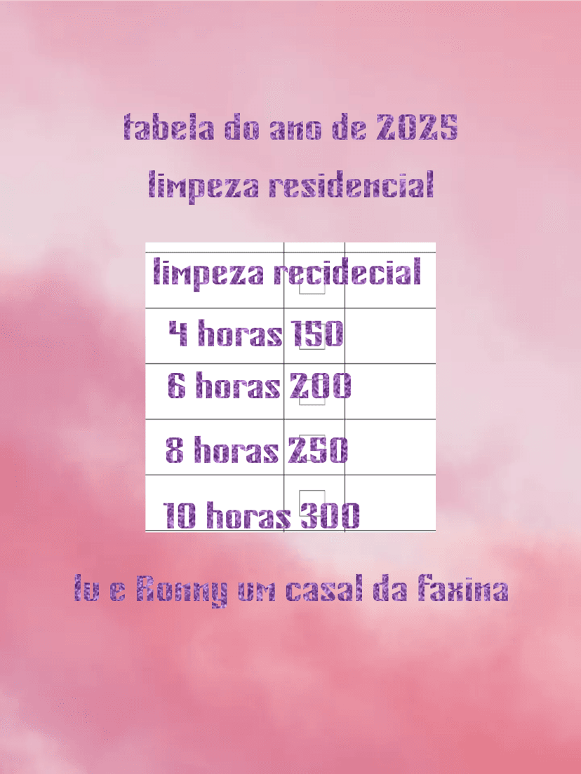 Trabalho de diarista por Lu