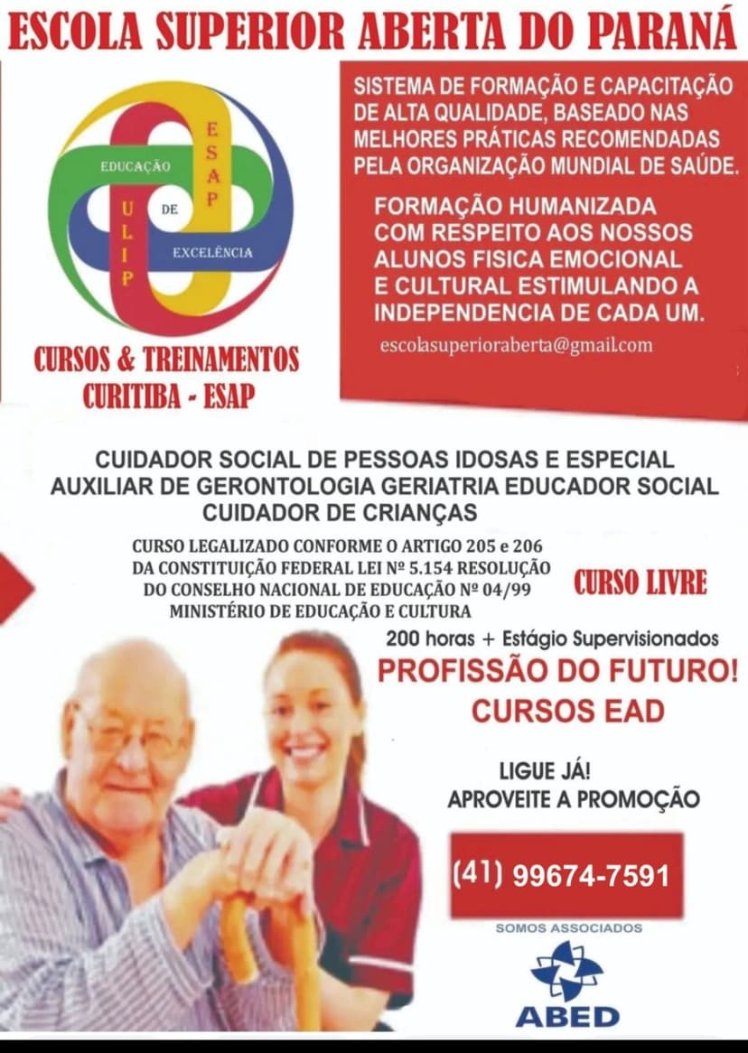 Trabalho de cuidador de pessoas por Paulus Nunes