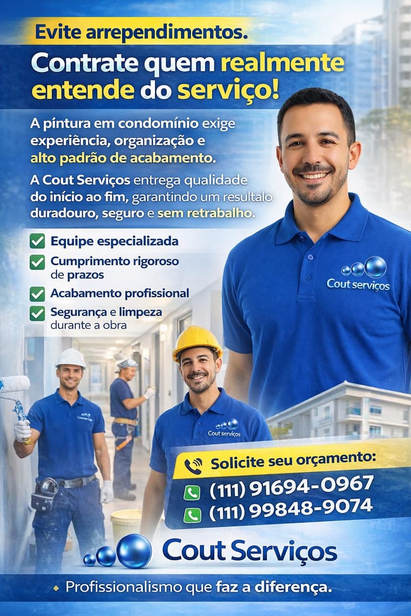 Trabalho de pintor por Cout Serviços