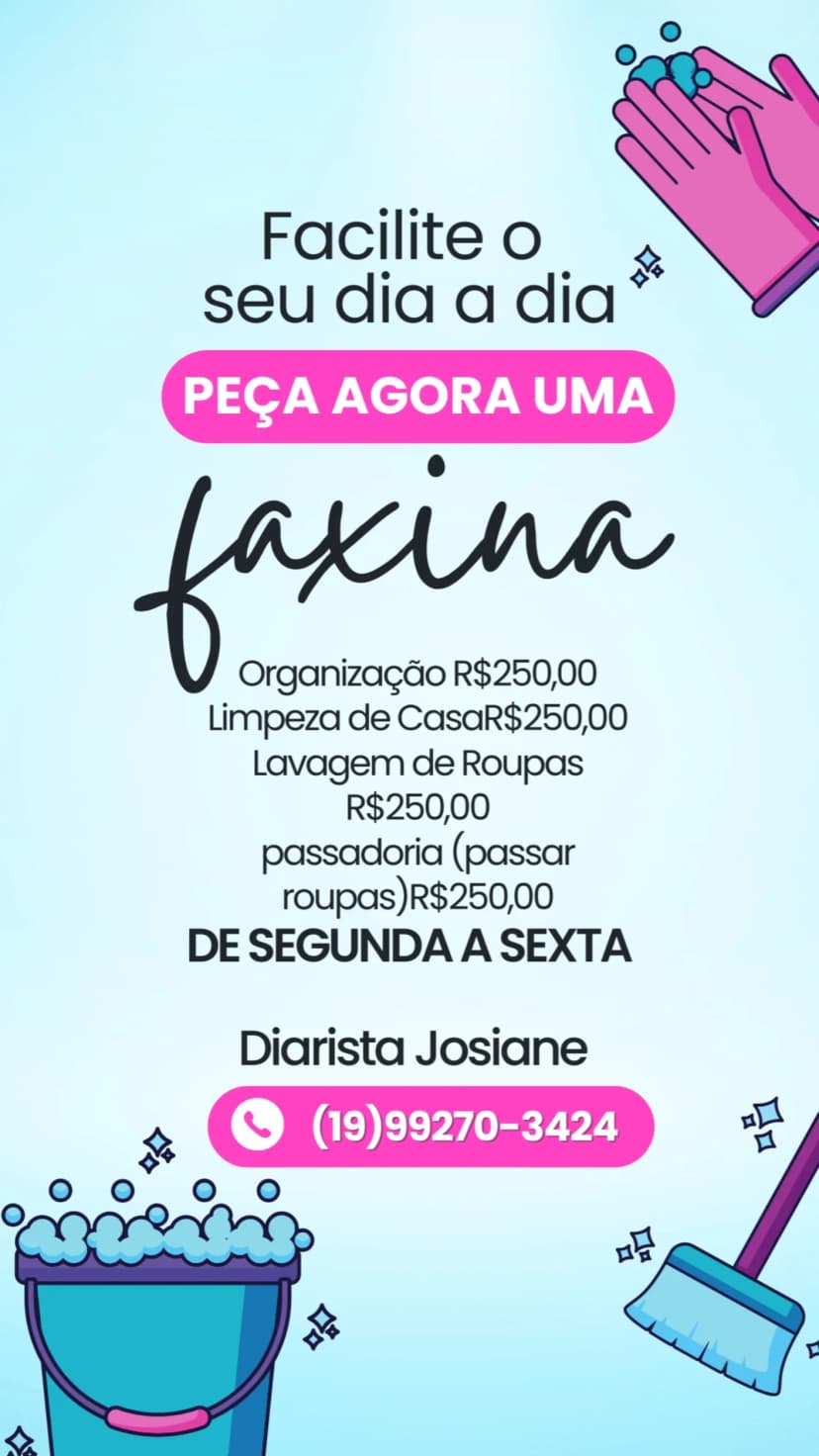 Trabalho de diarista por Josiane