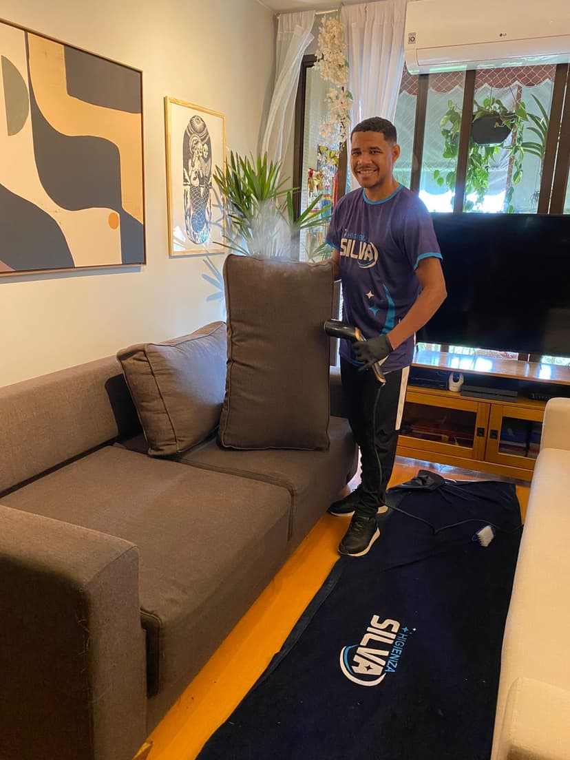 Trabalho de limpador de carpetes e estofados por Higieniza Silva