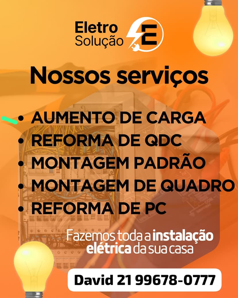Trabalho de eletricista por David