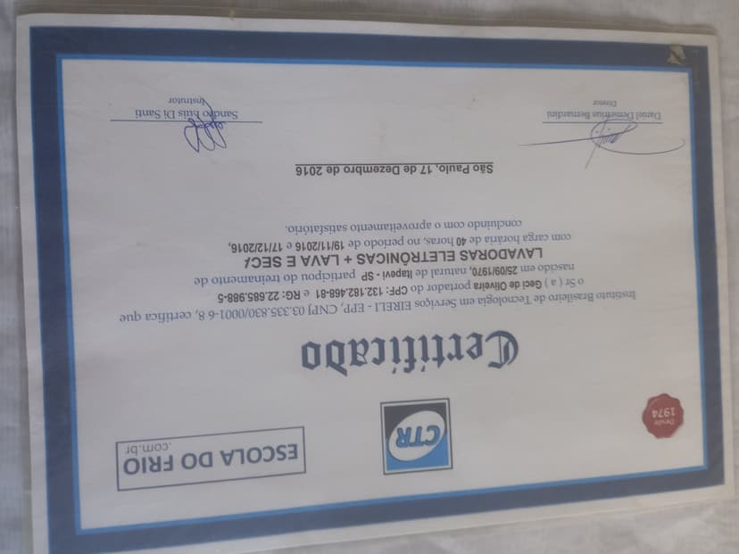 Trabalho de técnico em eletrodomésticos por GECI DE OLIVEIRA