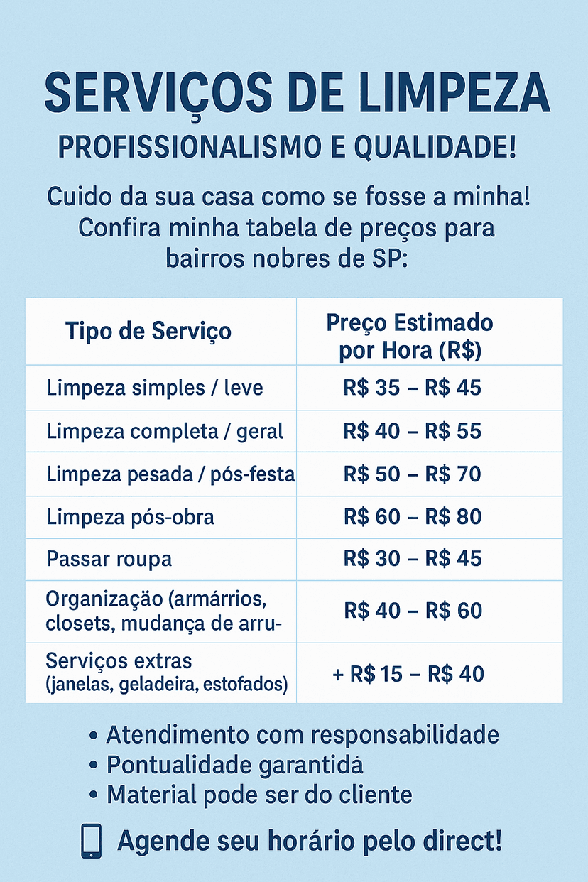 Trabalho de diarista por Rayane