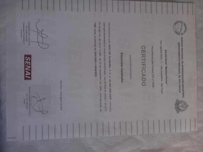 Trabalho de técnico em eletrodomésticos por GECI DE OLIVEIRA