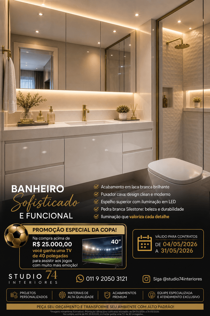 Trabalho de marceneiro por Studio 74 Interiores