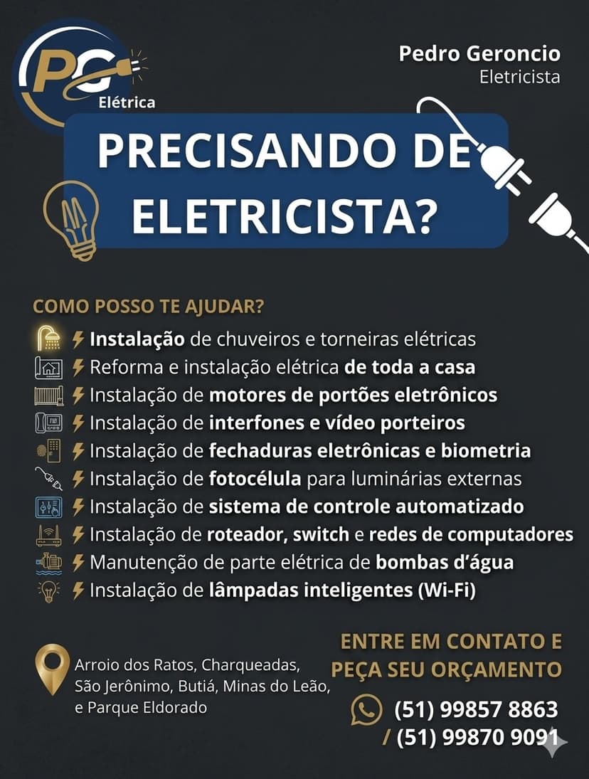 Trabalho de eletricista por PEDRO GERONCIO