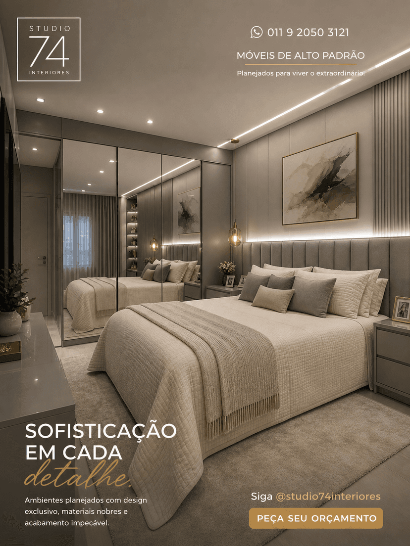 Trabalho de marceneiro por Studio 74 Interiores